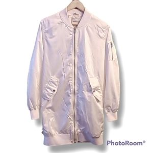 Members Only White Satin 3/4 Length